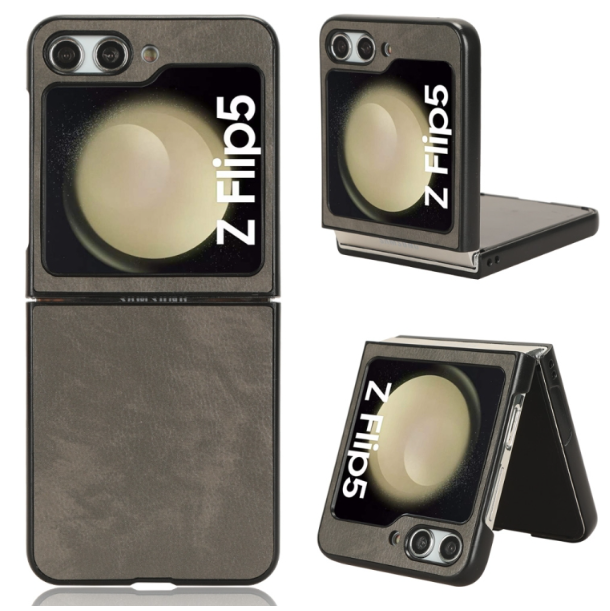 Litchi Texture Back Case - For Samsung Galaxy Z Flip5 - mosaccessories